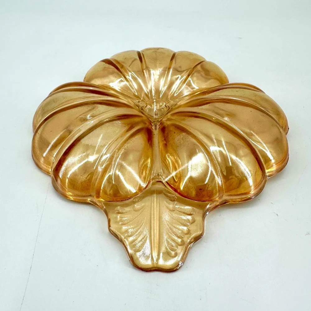 Vintage Jeannette Carnival Glass Hibiscus Island Candy Nut‎ Dish 6